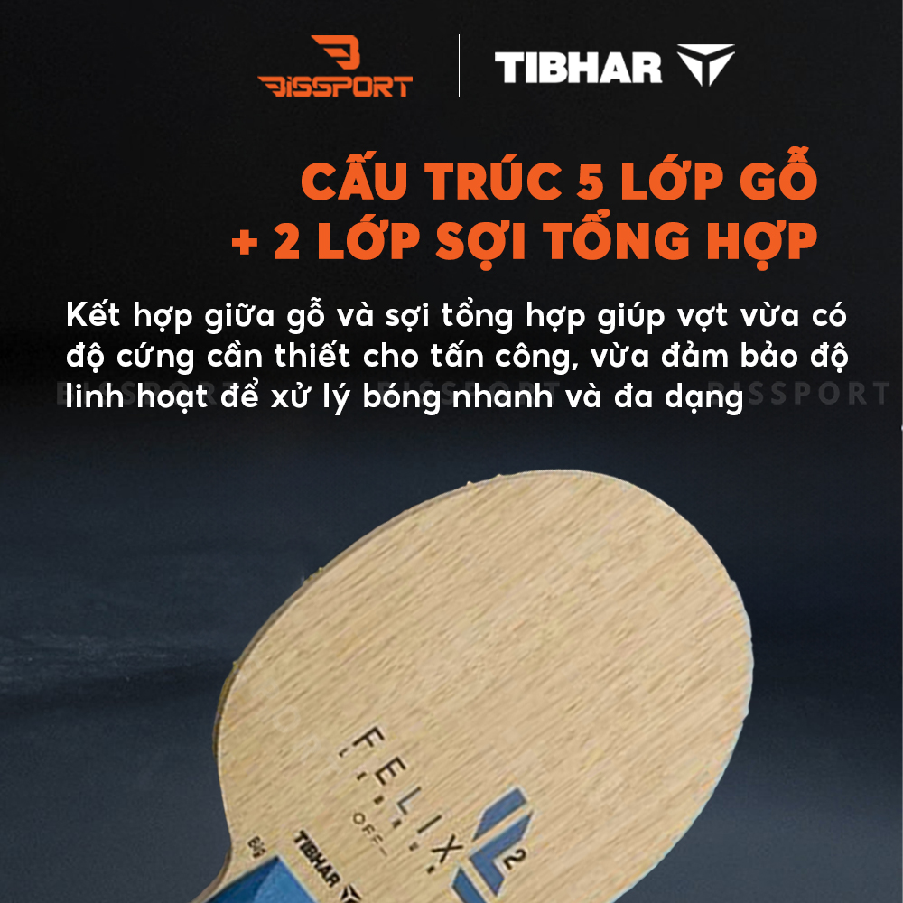 Cốt Vợt Bóng Bàn Tibhar FELIX OFF Xanh - FL Chính Hãng - Kiểm Soát Tốt - Tấn Công Mạnh Mẽ - Bền Bỉ- Tốc Độ Cao